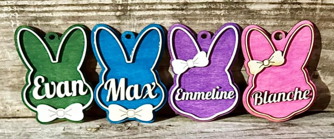 Personalized Bunny Easter Basket Tag