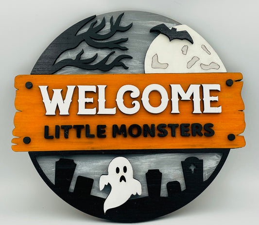 Halloween Little Monsters 3 D Wall Decor/Door Hanger