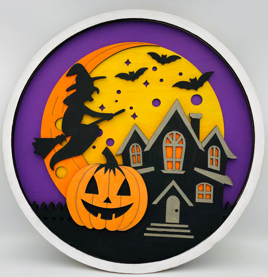3D Halloween Fall Wreath Sign for front door