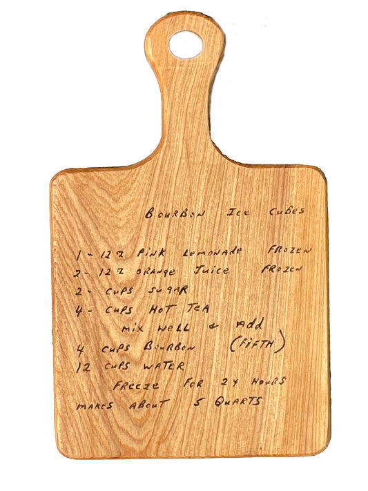 Personalized Handwritten Engraved Recipe Cutting Boards