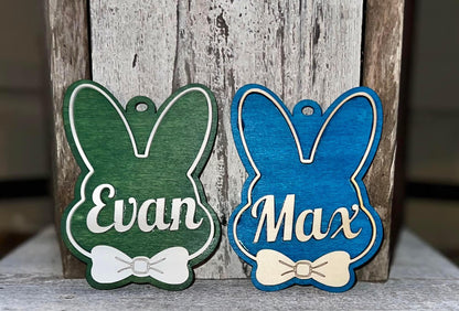 Personalized Bunny Easter Basket Tag