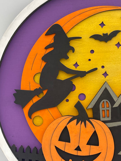 3D Halloween Fall Wreath Sign for front door