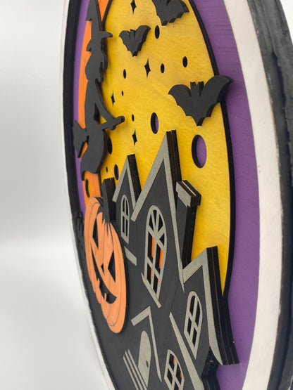 3D Halloween Fall Wreath Sign for front door