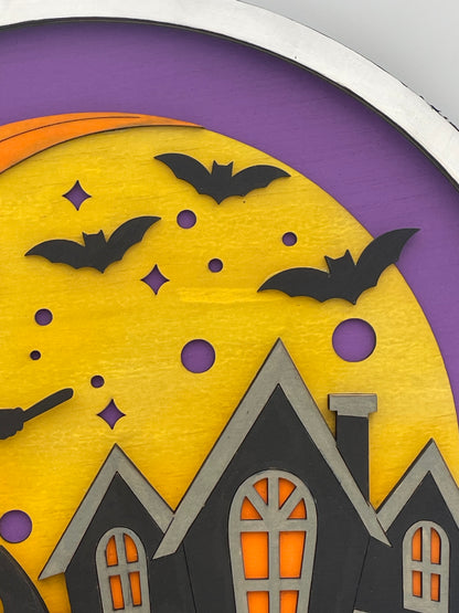 3D Halloween Fall Wreath Sign for front door