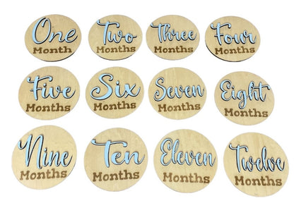 3D Baby Monthly Milestone Markers