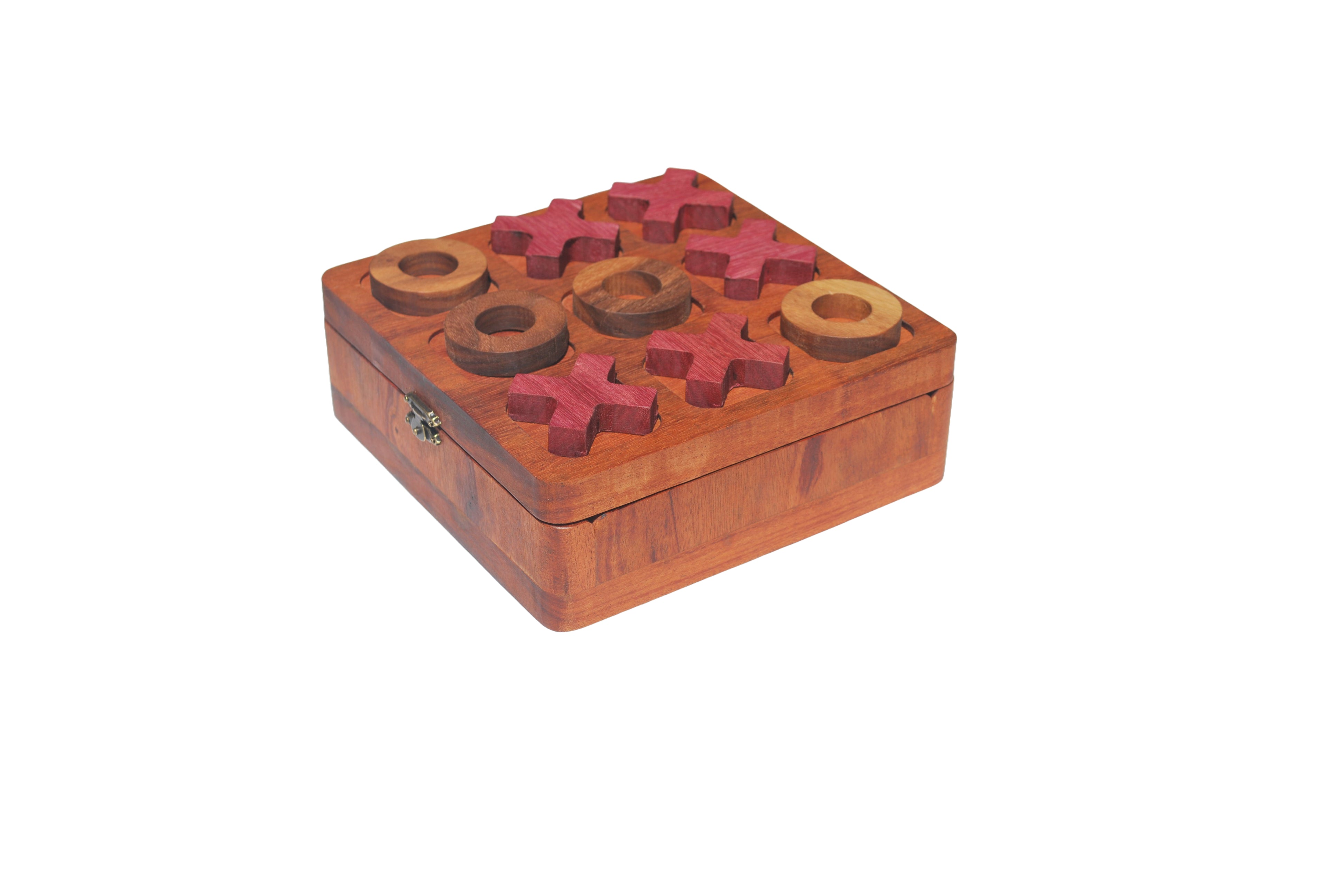 Handcrafted Exotic Wood Travel Tic Tac Toe Game – La~Artisan