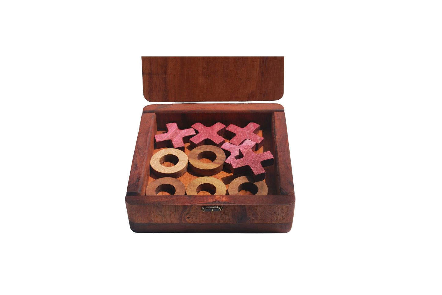 Handcrafted Exotic Wood Travel Tic Tac Toe Game